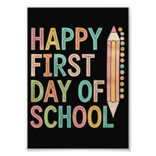 Gelukkige eerste schooldag Terug naar school Foto Afdruk