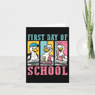 Gelukkige eerste schooldag terug naar school Goose Kaart