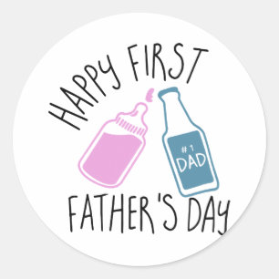 gelukkige eerste vader is day dad t - shirts ronde sticker