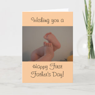 Gelukkige eerste Vaderdag Baby Teentjes Kaart