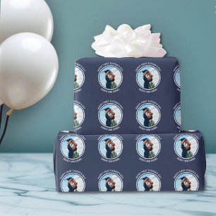 Gelukkige Eerste Vaderdag Custom Foto & Tekst Cadeaupapier