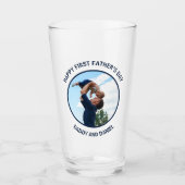 Gelukkige Eerste Vaderdag Custom Foto & Tekst Glas (Voorkant)