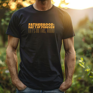 Gelukkige eerste Vaderdag oranje letter humor T-shirt