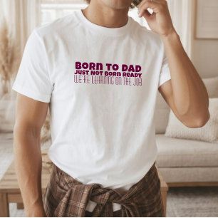 Gelukkige eerste Vaderdag zwart wit letter humor T-shirt