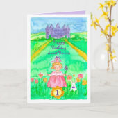 Gelukkige eerste verjaardag lieve prinses kaart (Gele Bloem)