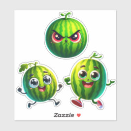 Gelukkige en boze watermeloenen sticker