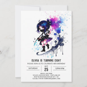 Gelukkige Fantasy Ninja Digitale Meisje Verjaardag Kaart