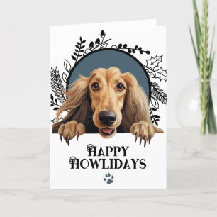 Gelukkige Feestdagen Afghaanse Hond Kerstmis Kaart