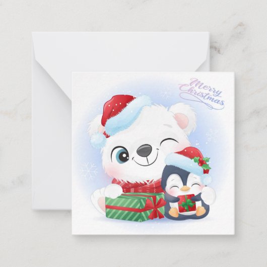 Gelukkige Feestdagen Notitiekaartje (Voorkant)