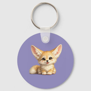 Gelukkige Fennek Vos Schattig Positief Vibes Desig Sleutelhanger