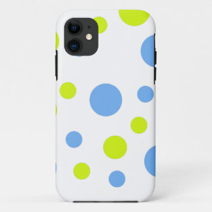 Gelukkige Funky Gele Blauwe Bellen iPhone 11 Hoesje
