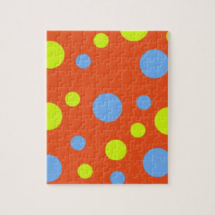 Gelukkige Funky Gele Blauwe Bellen Legpuzzel