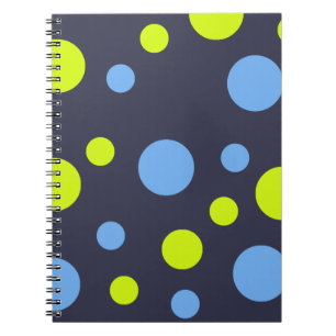 Gelukkige Funky Gele Blauwe Bellen Notitieboek