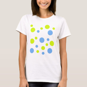 Gelukkige Funky Gele Blauwe Bellen T-shirt