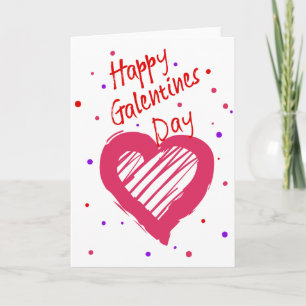 Gelukkige Galentines Dag Valentijnshart Kaart