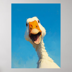 Gelukkige Gans Onder Blauwe Lucht Poster