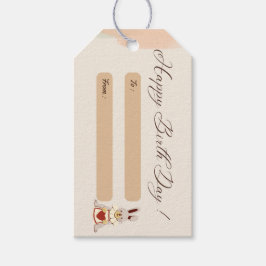 Gelukkige geboortedag groet kat roze schattig cadeaulabel