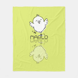 Gelukkige Gele Kuiken Reflectie Doodle Aangepaste Fleece Deken