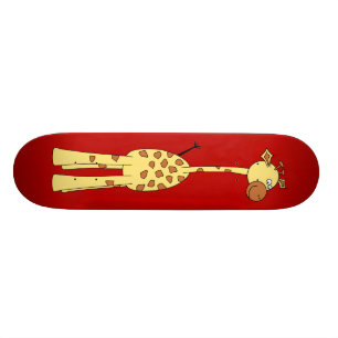 Gelukkige Giraffe. Cartoon Skateboard