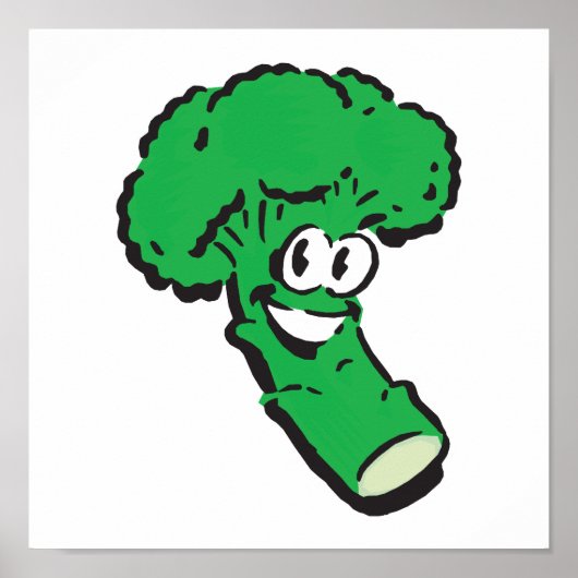 gelukkige glimlachende broccoli poster (Voorkant)
