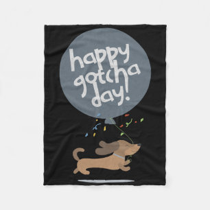 Gelukkige Gotcha-dag Hond Nieuwe Puppy Adoptie Ver Fleece Deken