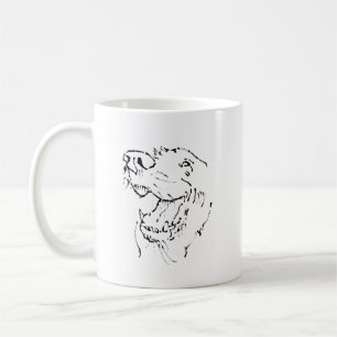 Gelukkige Goudharige Retriever Koffiemok Inkt Illu