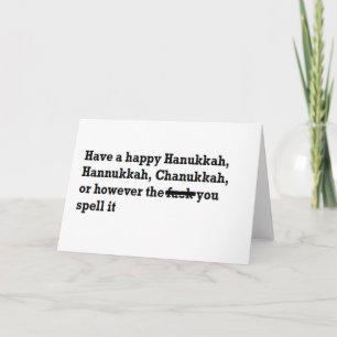 gelukkige grappige hanukkah chanukkah spelling feestdagen kaart