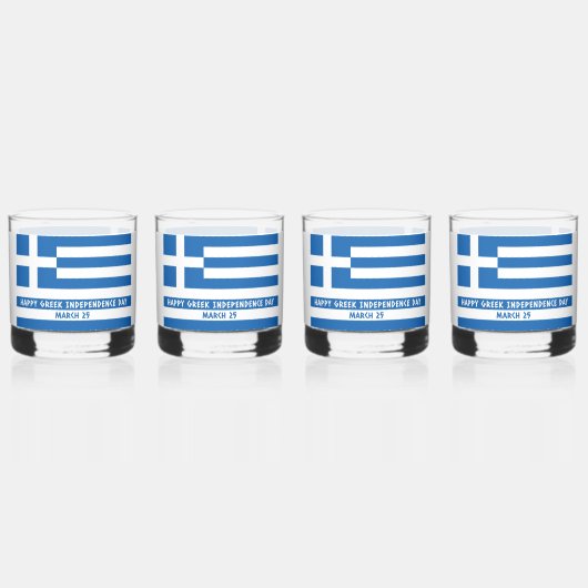 Gelukkige Griekse Onafhankelijkheidsdag Griekse vl Whisky Glas (Voorkant)