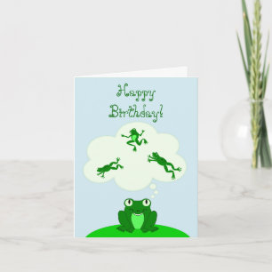 Gelukkige groene verjaardag met Leap-Dreaming Frog Kaart