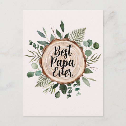 Gelukkige Grootouders Dag Rustiek Hout en Foliage Briefkaart (Voorkant)