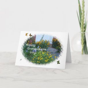 Gelukkige grootouders dag-tuin bloemen kaart