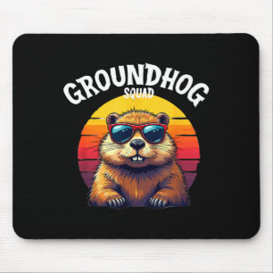 Gelukkige Groundhog-dag 2025 Grappige Groundhog-be Muismat
