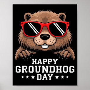 Gelukkige Groundhog-dag Dierliefhebber Mannen Vrou Poster