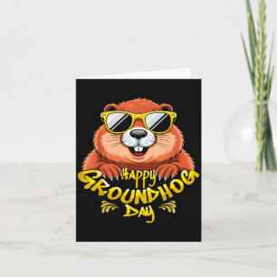 Gelukkige Groundhog-dag Grappige Groundhog Eenzame Kaart
