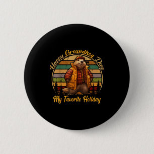 Gelukkige Groundhog-dag Grappige Schattige Grond E Ronde Button 5,7 Cm