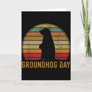 Gelukkige Groundhog-dag Grappige spreuk Retro dier Kaart