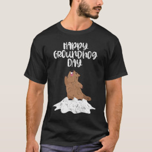 Gelukkige Groundhog Dag Grappige Winter Celebratio T-shirt