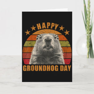Gelukkige Groundhog Day 2025 Decoraties Humoristis Kaart