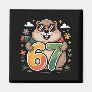 Gelukkige Groundhog Day 67 Grappige Woodchuck Zonn Magneet