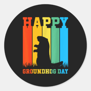Gelukkige Groundhog Day Bosmarmot Dierenvriend Feb Ronde Sticker