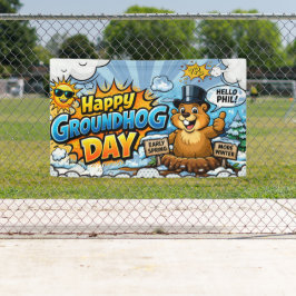 Gelukkige Groundhog Day  Grappige Achtergrond Spandoek