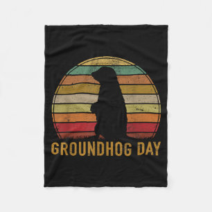 Gelukkige Groundhog Day Grappige Spreuk Retro Dier Fleece Deken