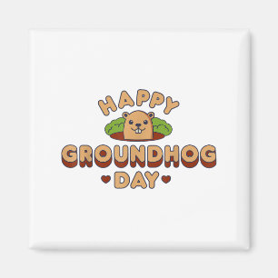 Gelukkige Groundhog Day Mannen Vrouwen Jongens Mei Magneet