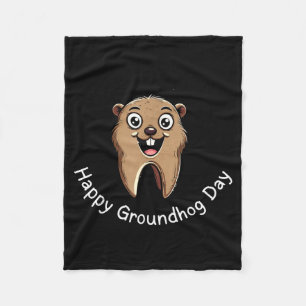 Gelukkige Groundhog Day Tandarts Vibes Schattige P Fleece Deken