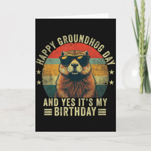 Gelukkige Groundhog Day Verjaardag Cool Groundhog Kaart