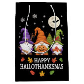 Gelukkige Hallothanksams Gnomes Lover Halloween Ke Medium Cadeauzakje (Voorkant)