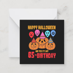 Gelukkige Halloween 65e verjaardag Notitiekaartje
