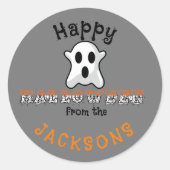 Gelukkige Halloween aangepaste naam Ronde Sticker (Voorkant)