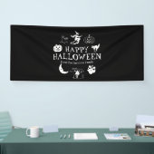 Gelukkige Halloween aangepaste naam spooky decorat Spandoek (Beurs)