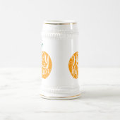 Gelukkige Halloween-belettering op gesneden pompoe Bierpul (Center)